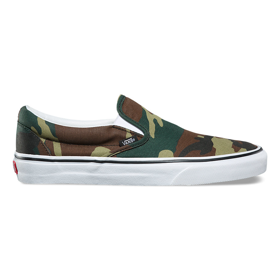 Vans Bayan Kaykay Ayakkabısı Woodland Camo Slip-On Siyah | 90780-675